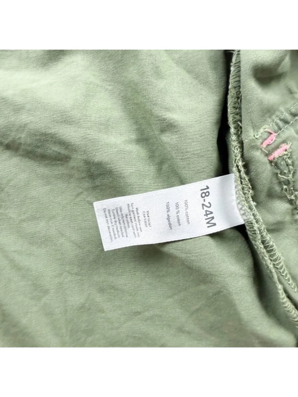 OshKosh Bgosh Green Hooded Jacket Pockets Toddler 18-24 Months